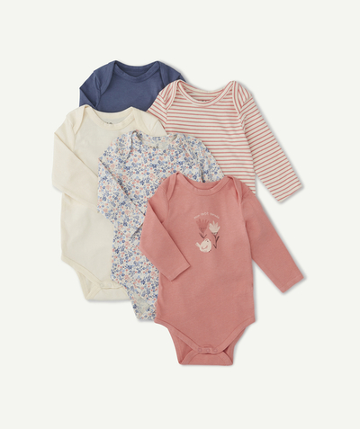 ESSENTIALS Tao Categories - PACK OF FIVE PLAIN AND PRINTED ORGANIC COTTON BODIES FOR BABIES