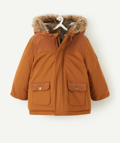 Sales radius - BABY BOYS' HOODED CAMEL PARKA IN RECYCLED PADDING