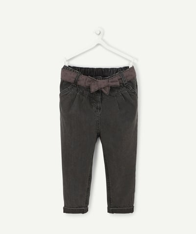 Trousers radius - BABY GIRLS' BLACK LESS WATER HAREM PANTS WITH A BELT