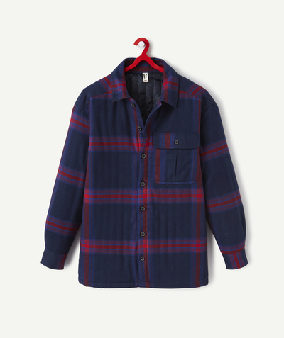 Private sales Sub radius in - BOYS' BLUE CHECKED COTTON OVERSHIRT