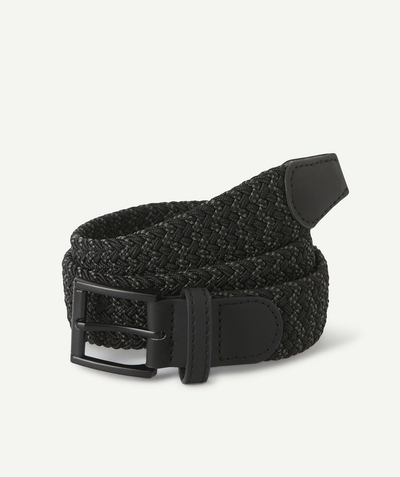 Belts - Braces - Bow ties radius - BLACK AND DARK GREY PLAITED BELT FOR BOYS