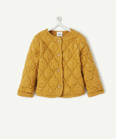 Private sales radius - BABY GIRLS' OCHRE PADDED JACKET WITH A LITTLE FLORAL PRINT