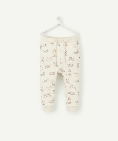 Private sales radius - BABY BOYS' JOGGING PANTS IN RECYCLED FIBRES WITH PRINTED DOGS