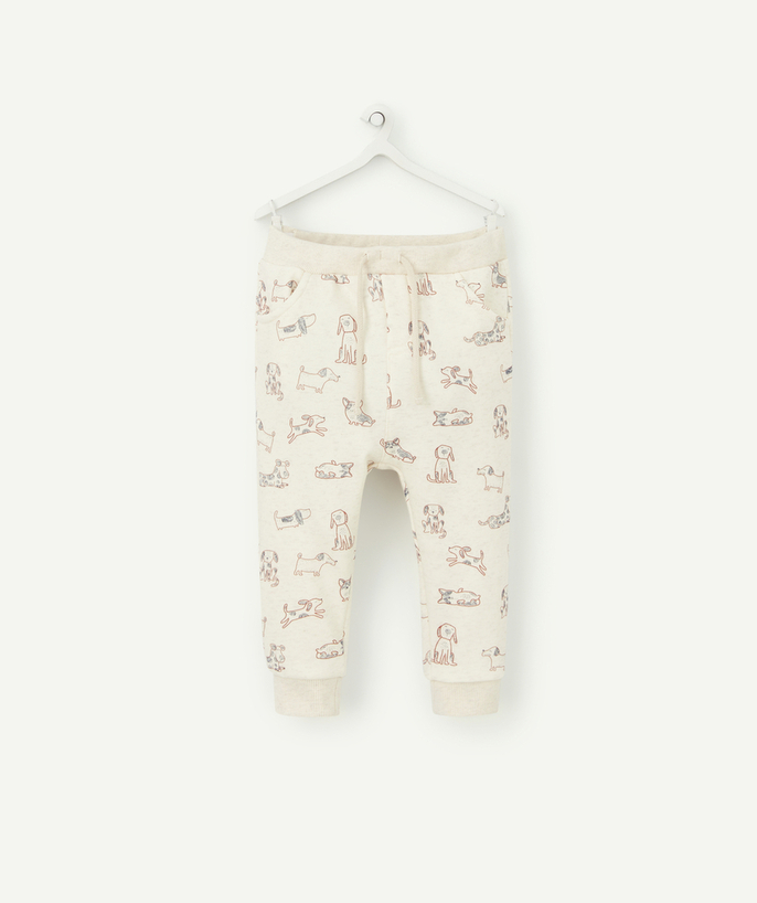 Nice and warm Tao Categories - BABY BOYS' JOGGING PANTS IN RECYCLED FIBRES WITH PRINTED DOGS