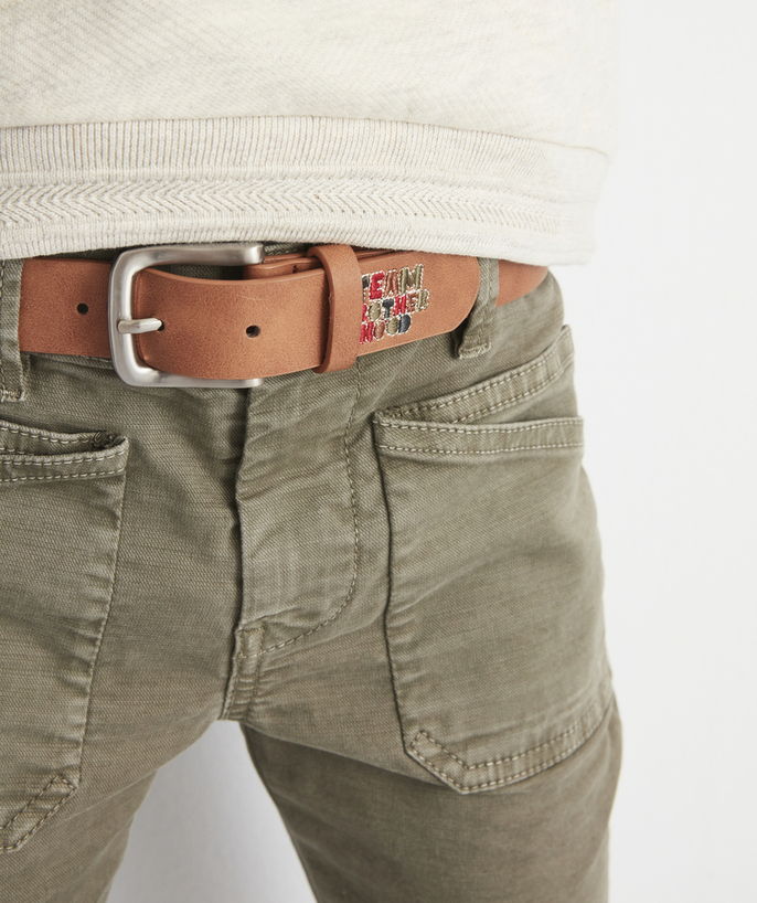 Back to school accessories radius - BOYS' IMITATION VINTAGE LEATHER BELT WITH A MESSAGE