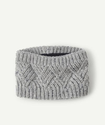 Nice and warm radius - BABY BOYS' GREY SPECKLED SNOOD IN RECYCLED FIBRES