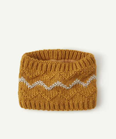Nice and warm radius - BABY GIRLS' MUSTARD YELLOW SNOOD IN RECYCLED FIBRES