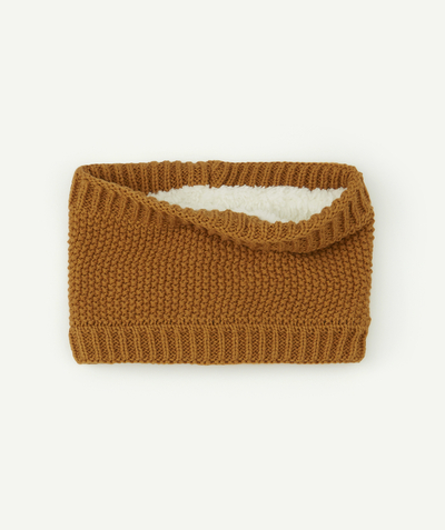 Nice and warm radius - BABY BOYS' CAMEL KNIT SNOOD IN RECYCLED FIBRES
