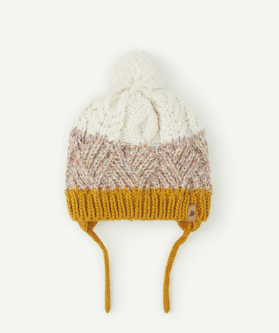 Baby-girl radius - BABY GIRLS' SPARKLING MULTICOLOURED KNITTED HAT IN RECYCLED FIBRES