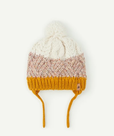 KNITWEAR ACCESSORIES Tao Categories - BABY GIRLS' SPARKLING MULTICOLOURED KNITTED HAT IN RECYCLED FIBRES