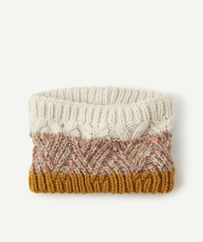 KNITWEAR ACCESSORIES Tao Categories - BABY GIRLS' SPARKLING MULTICOLOURED SNOOD IN RECYCLED FIBRES