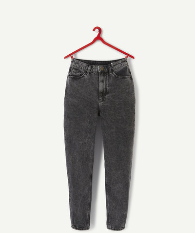 Party outfits Tao Categories - GIRLS' DARK GREY DENIM MOM CUT TROUSERS