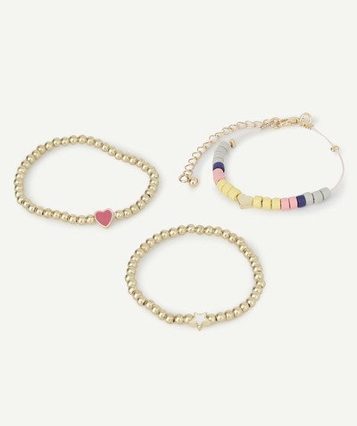 Jewellery Tao Categories - SET OF THREE GIRLS' BEADED AND GOLDEN BRACELETS WITH A STAR