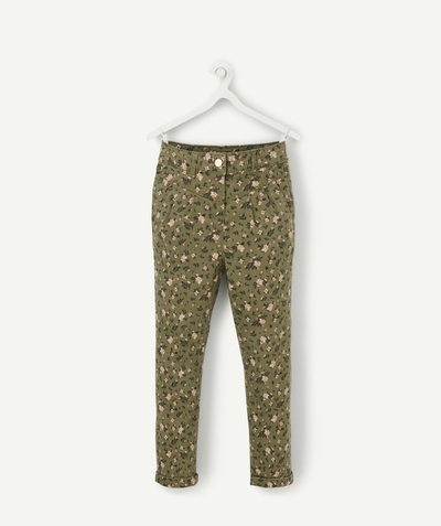 Trousers - jogging pants radius - GIRLS' EMMA MOM CUT AND FLORAL PRINT TROUSERS