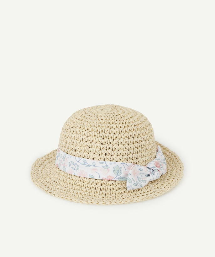 Accessories radius - BABY GIRLS' STRAW HAT WITH A FLORAL BOW