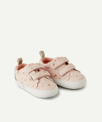 Accessories radius - BABY GIRLS' TRAINER-STYLE  PALE PINK BOOTIES WITH A FRUITY PRINT