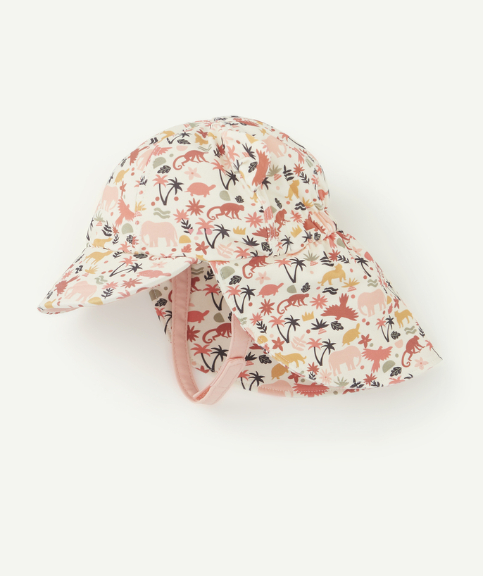 Accessories radius - BABY GIRLS' BATHING CAP IN RECYCLED FIBRES WITH A SAVANNAH PRINT