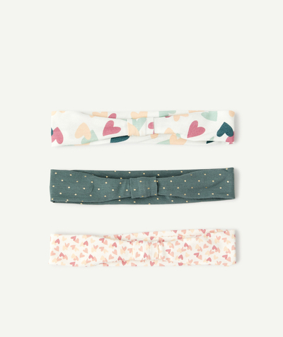 Baby-girl radius - BABY GIRLS' HAIRBANDS WITH PRINTED HEARTS AND SPOTS
