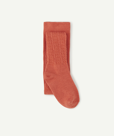 Socks Tao Categories - BABY GIRLS' CORAL KNITTED TIGHTS