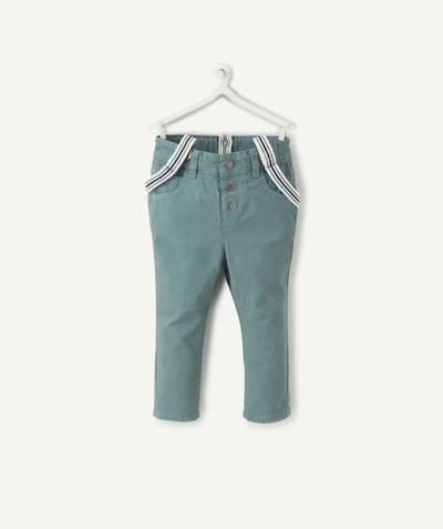 Trousers radius - BABY BOYS' SKY BLUE DENIM TROUSERS WITH BRACES
