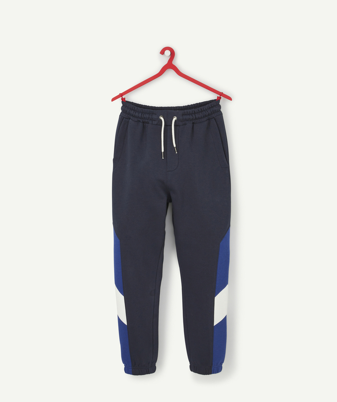 Trousers - Jogging pants radius - BOYS' NAVY BLUE JOGGING PANTS IN RECYCLED COTTON