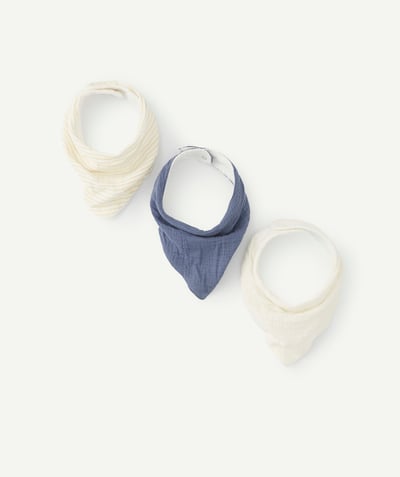 Other accessories radius - PACK OF THREE BABIES' BANDANNA BIBS IN COTTON GAUZE