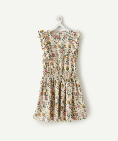 Spring looks radius - GIRLS' DRESS IN ECO-FRIENDLY VISCOSE WITH A FLORAL PRINT