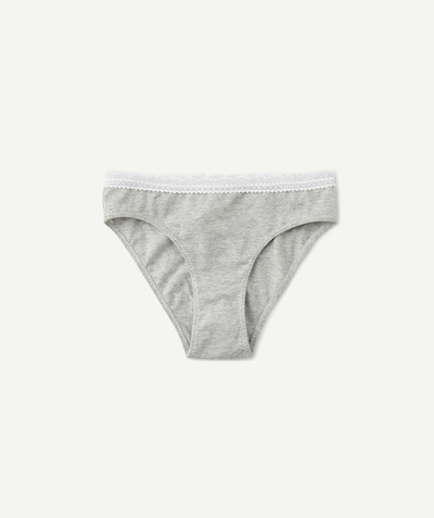 Brands Sub radius in - - GREY COTTON STRETCH KNICKERS WITH LACE