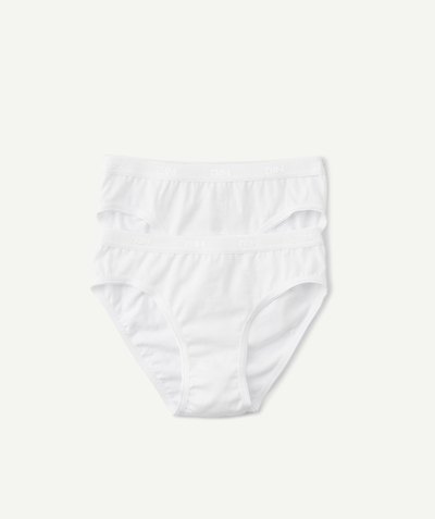 DIM ® Sub radius in - - PACK OF TWO PAIRS OF WHITE KNICKERS IN ORGANIC COTTON