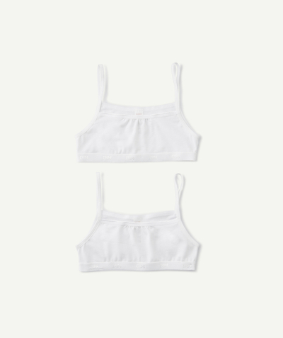 Teen girls' clothing Tao Categories - - PACK OF TWO WHITE ORGANIC COTTON BRAS