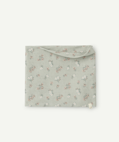 Accessories radius - BABY GIRLS' DOUBLE TURN KHAKI SNOOD WITH FLORAL PRINT