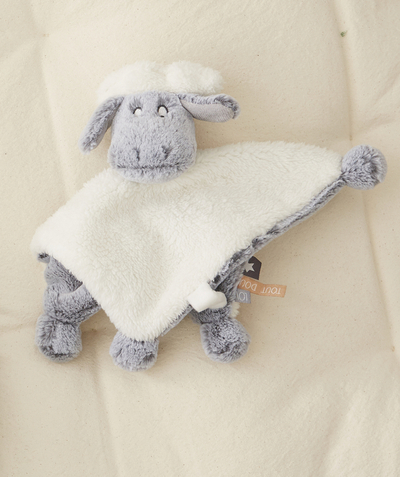 ECODESIGN radius - VERY SOFT GREY AND WHITE SOFT FLAT SHEEP TOY FOR BABIES
