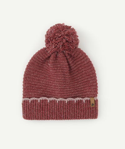 Nice and warm radius - PINK SPARKLING HAT IN RECYCLED FIBRES FOR GIRLS