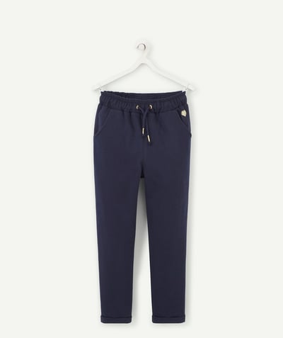 Trousers - jogging pants radius - GIRLS' NAVY BLUE JOGGING PANTS WITH POCKETS