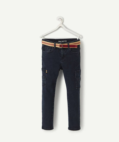 Back to school collection radius - BOYS' VICTOR SLIM JEANS WITH POCKETS AND A BELT