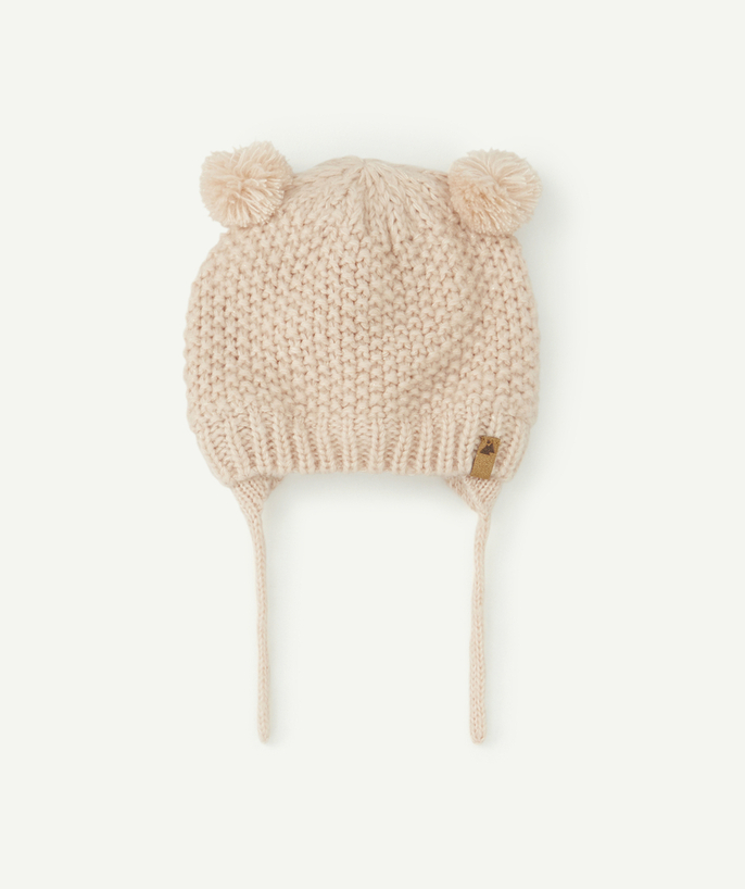 Accessories radius - BABY GIRLS' PALE PINK WOOL HAT WITH EARS