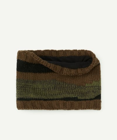 ECODESIGN radius - BOYS' KHAKI SNOOD IN WOOL AND RECYCLED FIBRES