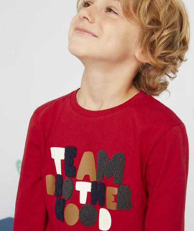 Low prices radius - BOYS' RED TEAM BROTHER T-SHIRT IN ORGANIC COTTON