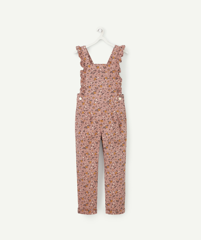 BOTTOMS radius - GIRLS' OLD ROSE DENIM JUMPSUIT WITH A FLORAL PRINT