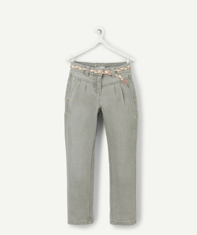 Jeans radius - EMMA GIRLS' GREY MOM JEANS WITH A BUILT-IN BELT