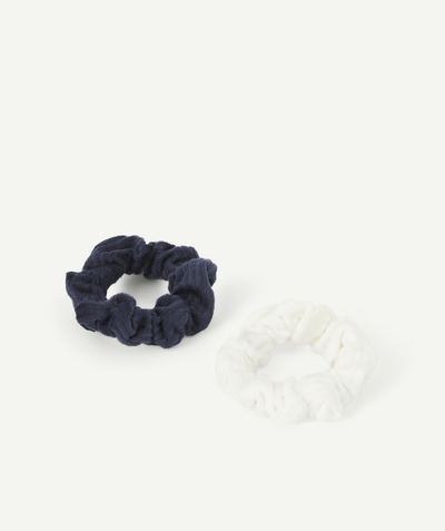 Party outfits radius - SET OF TWO GIRLS' BLUE AND WHITE VELVET HAIR SCRUNCHIES