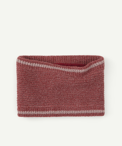 Nice and warm radius - GIRLS' SPARKLING PINK SNOOD IN RECYCLED FIBRES