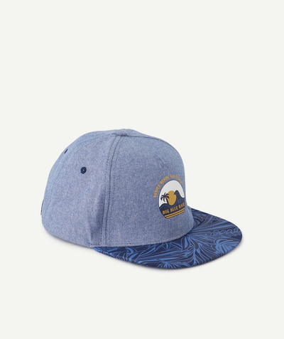 Hat, cap Tao Categories - BOYS' BLUE COTTON CAP WITH AN OCEAN THEME