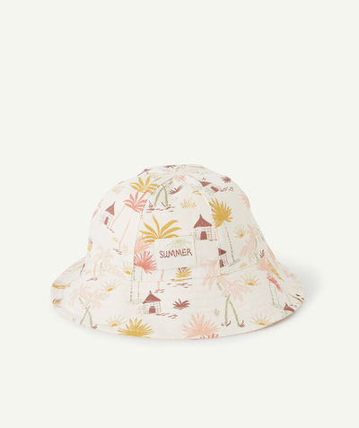 Baby-girl radius - BABY GIRLS' HAT IN PRINTED COTTON WITH COLOURFUL PATTERNS