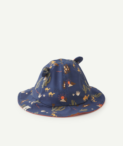 Baby-boy radius - BABY BOYS'' BLUE BUCKET HAT MADE IN SWIMSUIT MATERIAL IN RECYCLED FIBRES