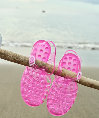 Beach collection radius - MÉDUSE® - PAIR OF PINK SEQUINED SANDALS