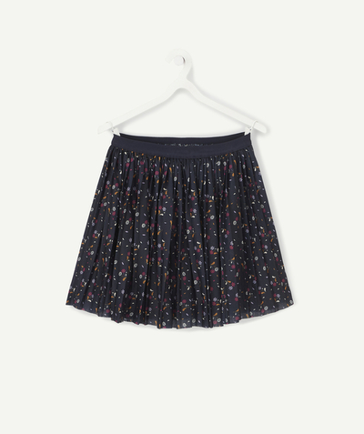 Girl radius - GIRLS' SHORT PLEATED SKIRT WITH A FLORAL PRINT