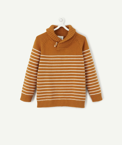 Baby-boy radius - BABY BOYS' STRIPED KNIT JUMPER WITH A HIGH NECK