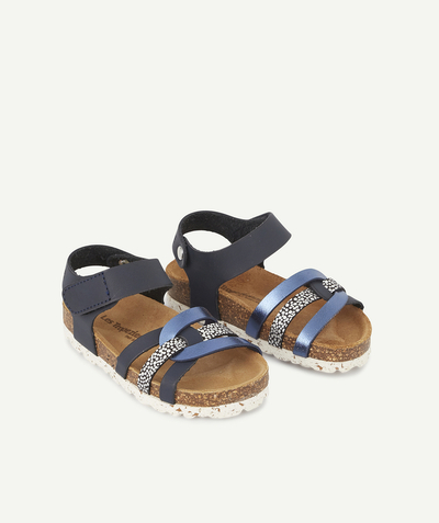 Sandals Tao Categories - GIRLS' NAVY BLUE SPOTTED SANDALS