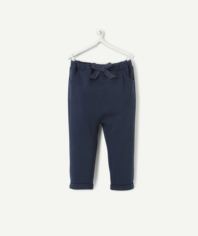 Outlet radius - BABY GIRLS' SPARKLING NAVY BLUE FLEECE TROUSERS